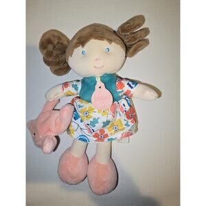 JoLijou Paris Demoiselle Plush Doll - My First Doll Green Dress Brown Hair